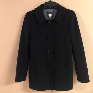 J Crew 90% wool pique Felicia button front coat